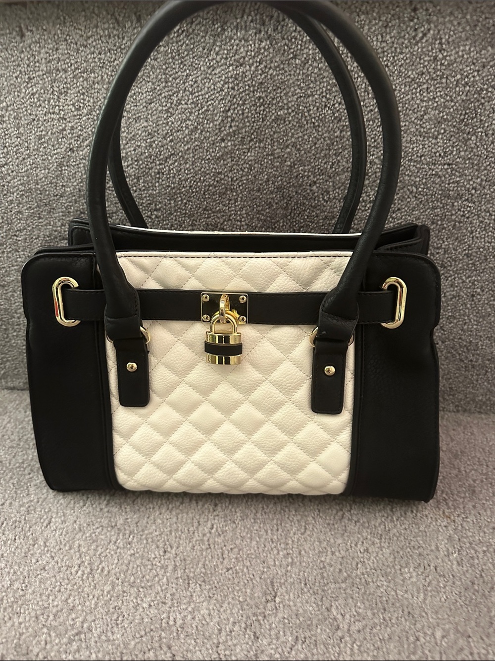 Charming Charlie Black and White Woman’s Satchel Purse